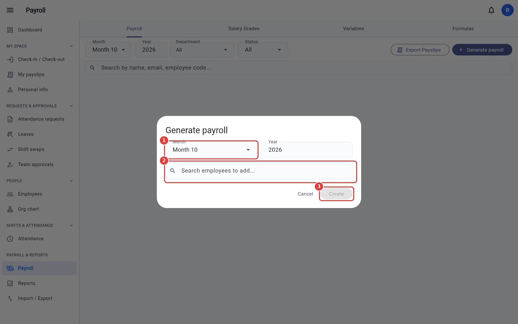 Generate payroll